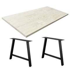 undefined - Kit de 2 Patas para Mesa Acero 890X150X705mm + Tablero Pino FJ 40x800x1800mm