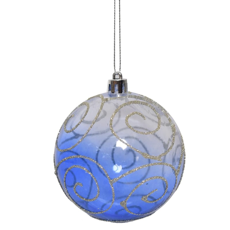 DEAR SANTA - Esfera De Navidad Azul Transparente 8Cm