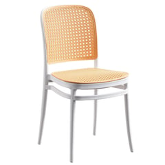 JUST HOME COLLECTION - Silla Plástica Apilable Beige/Blanco