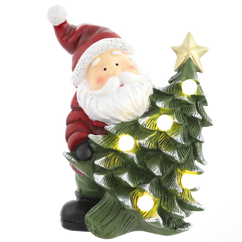 Santa Claus con Árbol LED Navidad 23cm | Sodimac Falabella