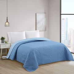 JUST HOME COLLECTION - Quilt Bicolor Queen Azul