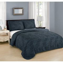 JUST HOME COLLECTION - Quilt Urbano Diseno King Grafito