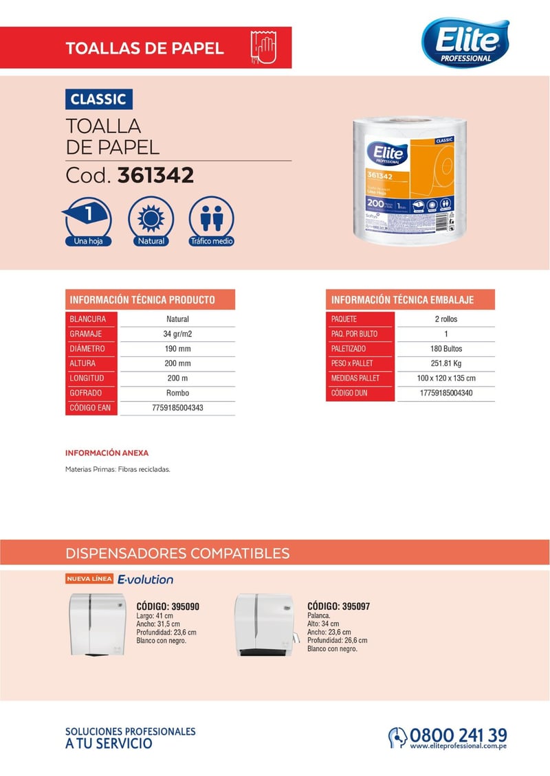 PT, Papel Toalla, Higiene, Limpieza, 1 rollo, 200 m, 200 metros, Toalla Rollo Plus, Ecolgica, UH, Una Hoja, toballa, toaya