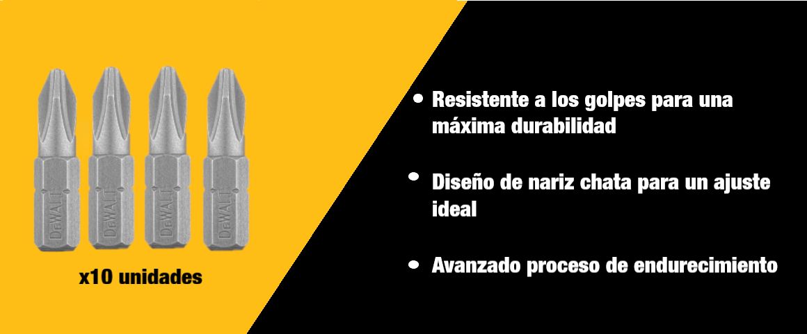 ACCESORIOS, SET PUNTAS, SET, ATORNILLAR, 10 PIEZAS, 10 ACCESORIOS, DEWALT,lt DW2002B10