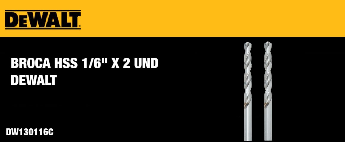 ACCESORIOS, BROCAS, HSS, CORTE RAPIDO, DEWALT, DW130116C