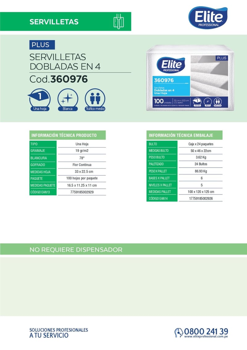 Servilletas, Higiene, Limpieza, 100 hojas, Servilleta Plus, Restaurantes, sevilleta, sebilleta, seviyeta