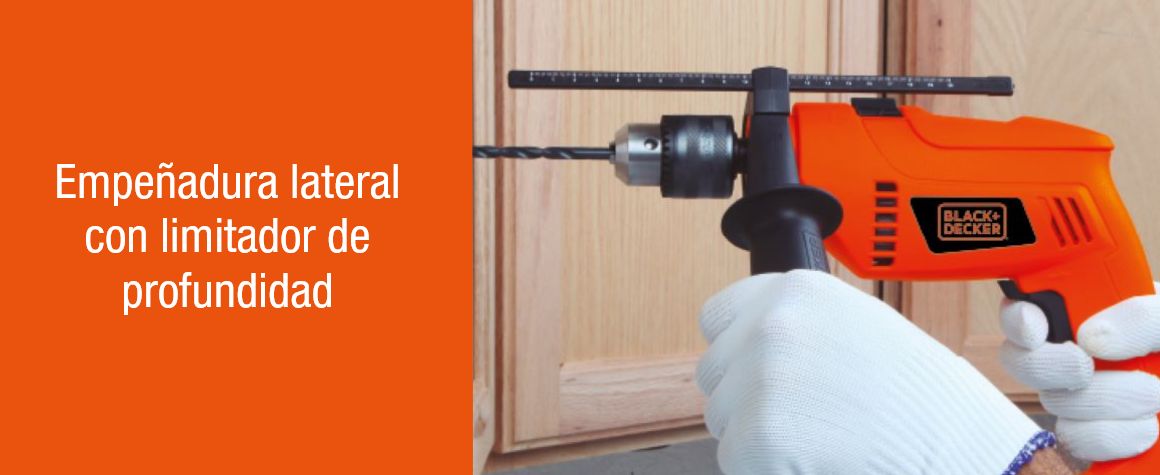 Taladro percutor Black&Decker HD555K con maleta y empuadura