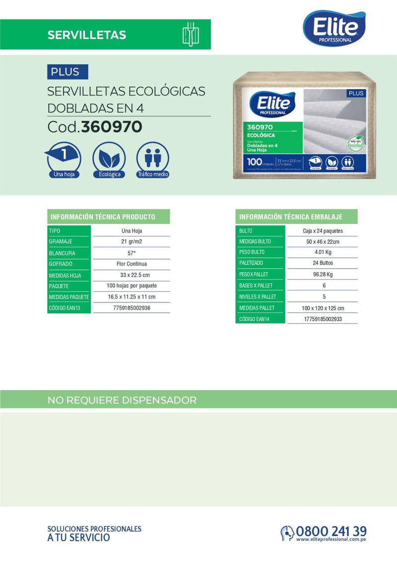 Servilletas, Higiene, Limpieza, 100 hojas, Servilleta Plus, Ecolgica, sevilleta, sebilleta, seviyeta