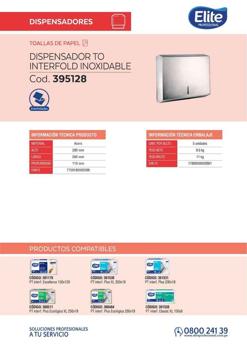 Dispensadores, Papel Toalla, PT, Interfoliada, Higiente, Limpieza, 