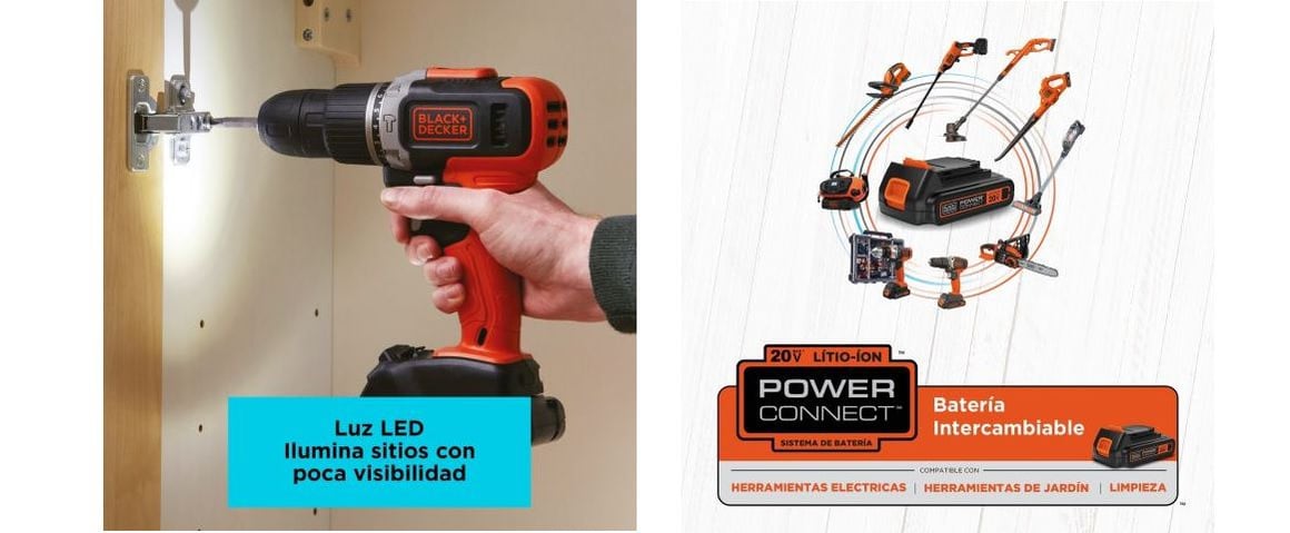 Taladro percutor Black&Decker BCD704C1 inalmbrico con batera