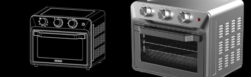 Horno eléctrico y Freidora de Aire TH-22AF