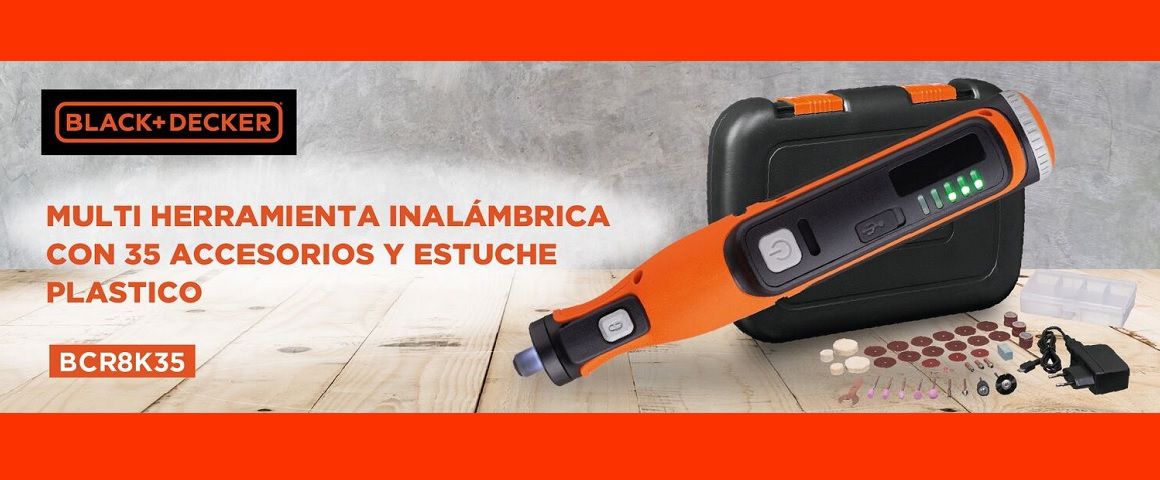Multiherramientas, multitool, herrmaientas, inalambricas, 8V, set, piezas, accesorios, Black&decker, BCRT8K35-B2C