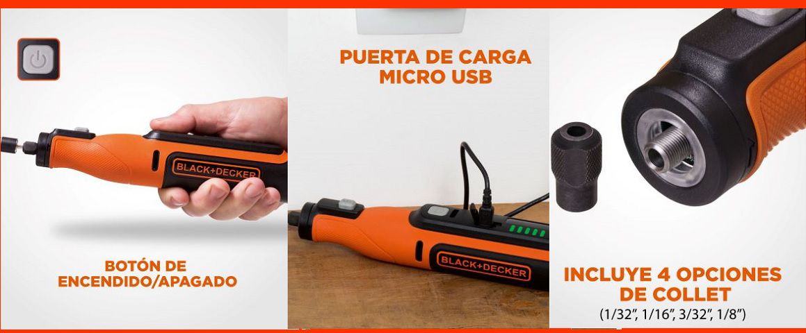 Multiherramientas, multitool, herrmaientas, inalambricas, 8V, set, piezas, accesorios, Black&decker, BCRT8K35-B2C