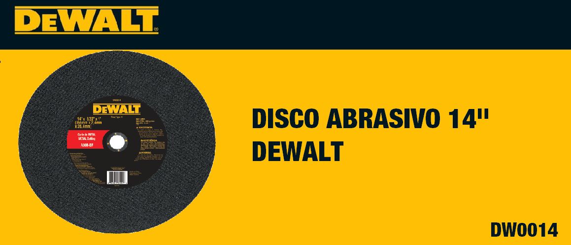 DISCO ABRASIVO, DISCOS, TRONZADORAS, GRANO, ABRASIVO, DW0014,DEWALT