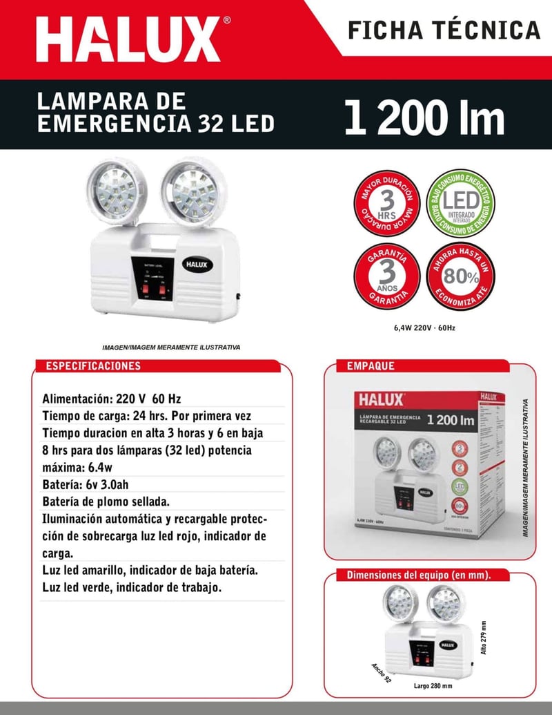 Halux Lampara de emergencia l�mpara de emergencia