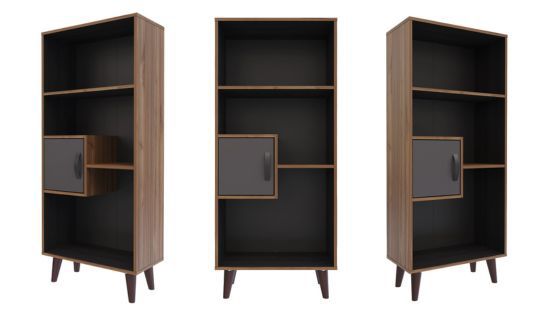 Combo Escritorio en L + Estante Librero Chelsea