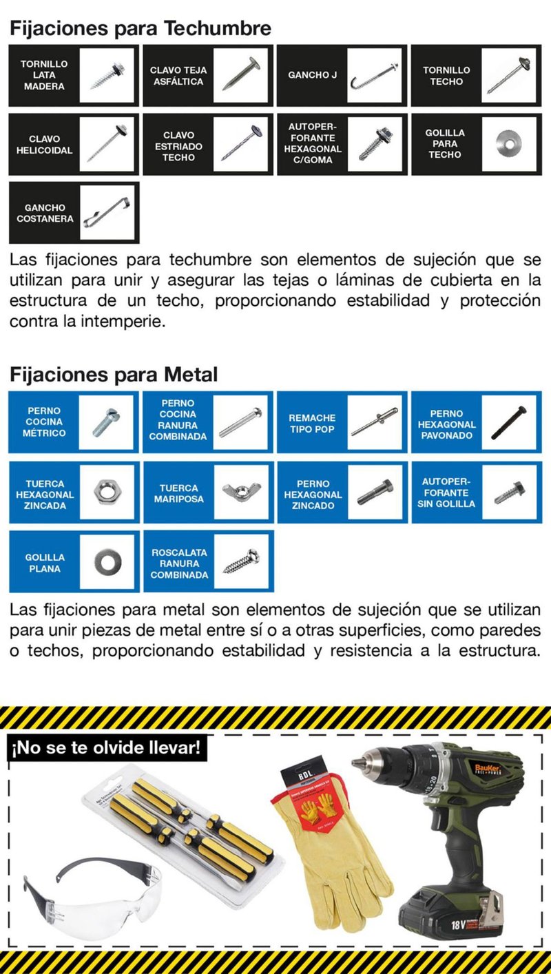 Fijaciones, tarugos, clavo, tornillo, clavos, tornillos