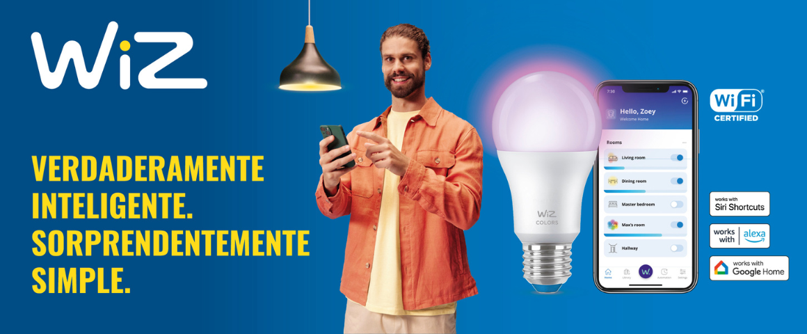 Wiz luces inteligentes control de voz sensor de movimiento wiz foco inteligente tiras led focos inteligentes de colores dicroicas inteligentes color Alexa Google siri automatizar 