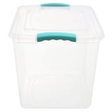 Caja organizadora de plástico con tapa Wenbox transparente 28 L