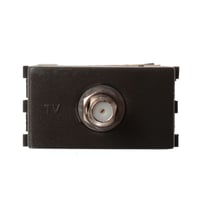 Módulo 1 tomacorriente TV - CATV negro