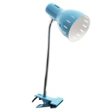 Lámpara de escritorio 1 luz E27 pinza azul y cromo