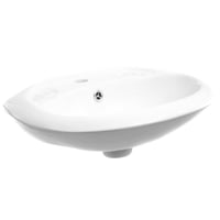 Lavatorio ovalado loza para pedestal 51 x 41 x 17 cm blanco