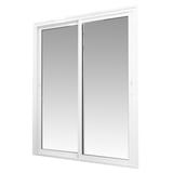Ventana de aluminio con vidrio entero blanca 150 x 150 x 8,5 cm