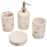 Kit de 4 accesorios de baño cerámica Mármol