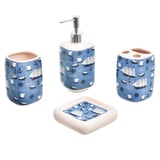 Kit de 4 accesorios de baño cerámica diseño celeste