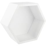 Estante de MDF hexagonal blanco 27 x 23,4 x 12 cm