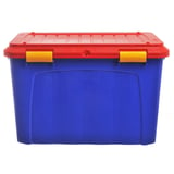 Baúl organizador de plástico Megaforte azul y rojo 123 L