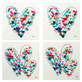 Pack de 2 canvas con diseño de corazones 30 x 30 cm