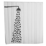 Cortina de baño 178 x 180 cm Drops blanco y negro