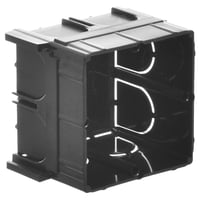 Caja cuadrada de 2 módulos negra de embutir