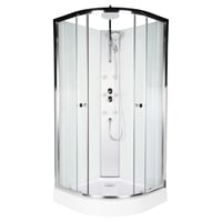 Cabina de ducha esquinera blanca 90 x 90 x 223 cm
