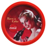 Lata bandeja redonda Coca Cola Mujer 32 cm
