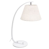 Lámpara de mesa 1 luz E27 curva con pantalla blanca