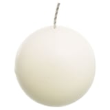 Vela esfera lisa blanca de 6 cm