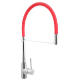 Monocomando de cocina flexible rojo