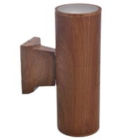 Aplique exterior cilindro bidireccional madera 2x E27