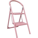 Escalera tijera doméstica de aluminio 2 escalones rosa 82 cm