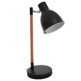 Lámpara de escritorio Raviot 1 luz E27 negro y madera