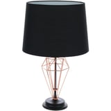 Lámpara de mesa Mapple 1 luz E27 negra y cobre