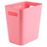 Papelero de plástico rectangular rosado