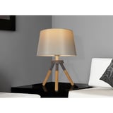 Lámpara de mesa natural y gris 1 luz E27