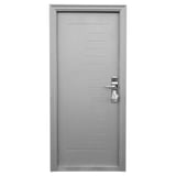 Puerta exterior de acero gris 86 cm derecha