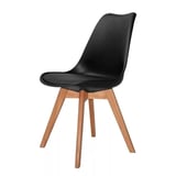 Silla de comedor Eames acolchonada negra