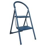 Escalera tijera doméstica de aluminio 2 escalones azul 83 cm
