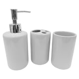 Kit de 3 accesorios de baño de cerámica gris