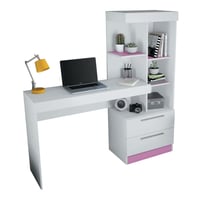 Escritorio simple Office Plus de melamina con cajones blanco